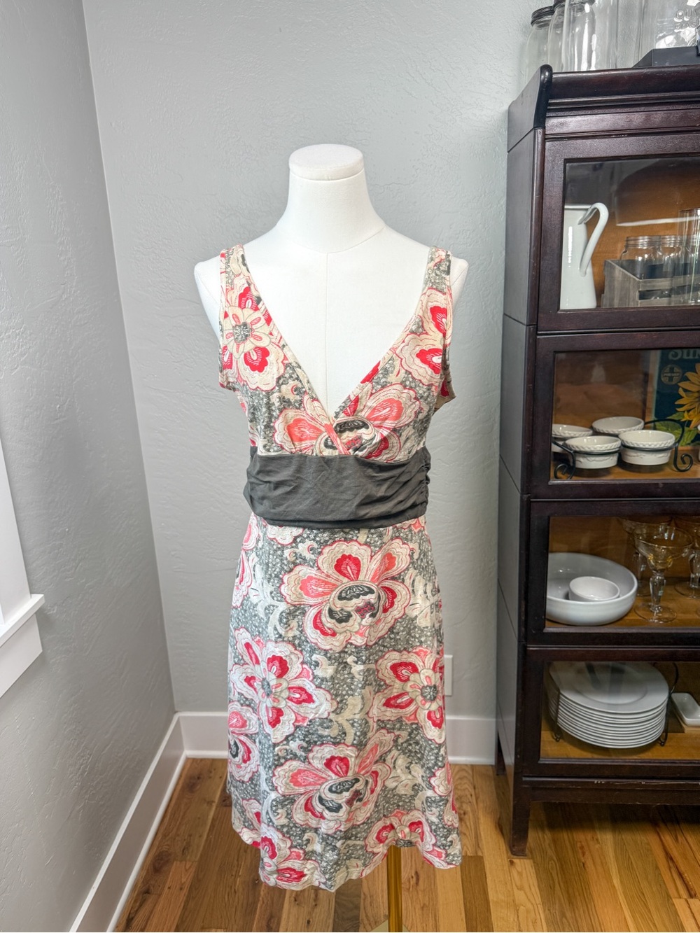 Patagonia Organic Cotton Pink Floral Sleeveless Dress Size L